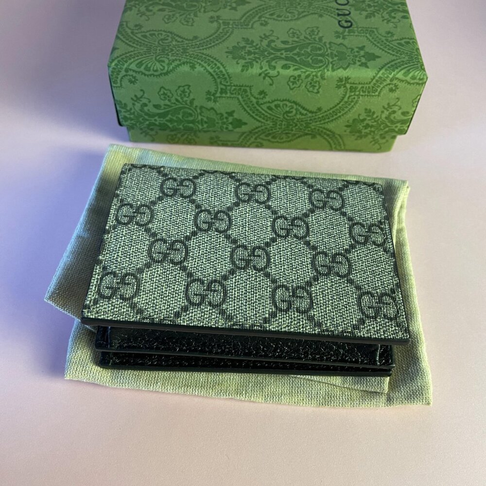 💕💕Gucci Compact Wallet Supreme GG Marmont Women's Black Gray Card Case Unisex - Picture 4 of 14